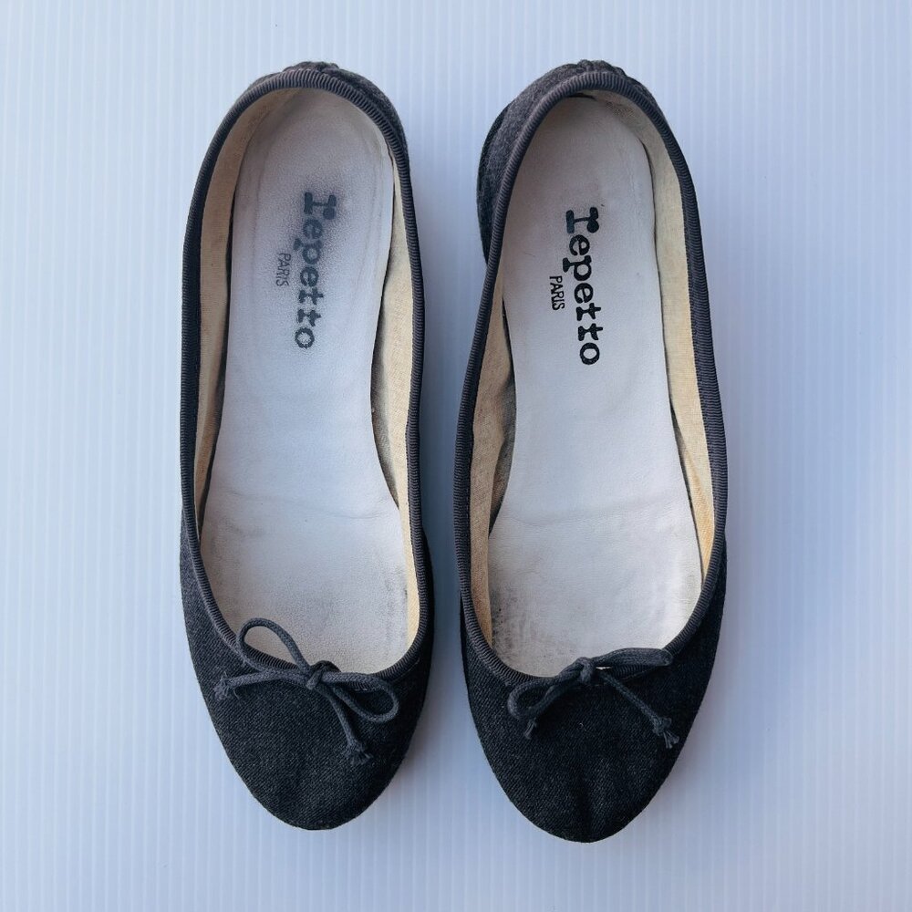 Rare Repetto Camille Denim Heels in Gray - Size 38 EU/7.5 US